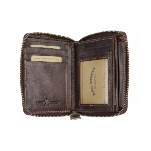 Skórzany portfel unisex WILD 708 brązowy RFID / WILD 708 brown unisex leather wallet RFID protection